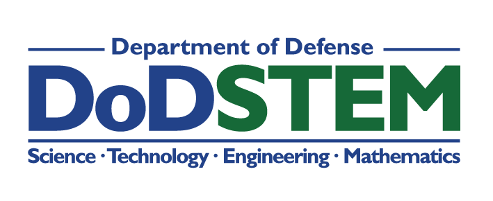 Logo for the Department of Defense STEM, featuring the words Science, Technology, Engineering, Mathematics.
