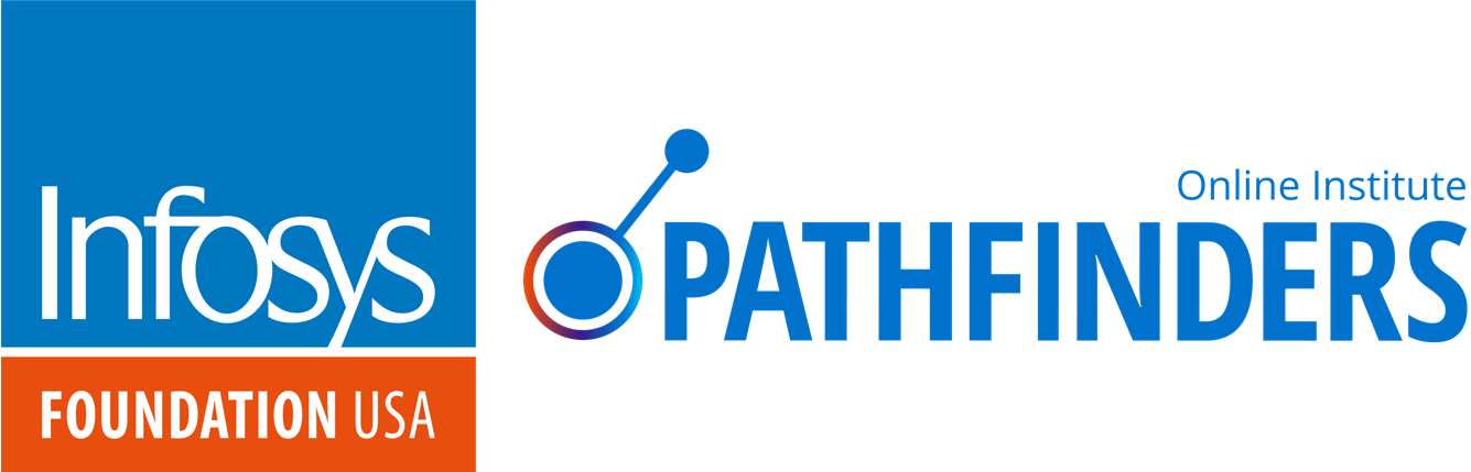 Logo for Infosys Foundation USA and online institute Pathfinders.