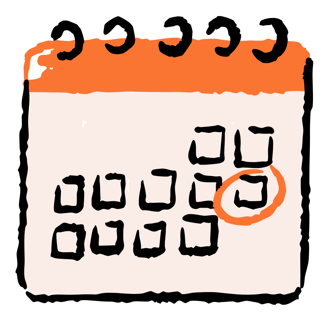 Calendar with the date generic marked in orange.