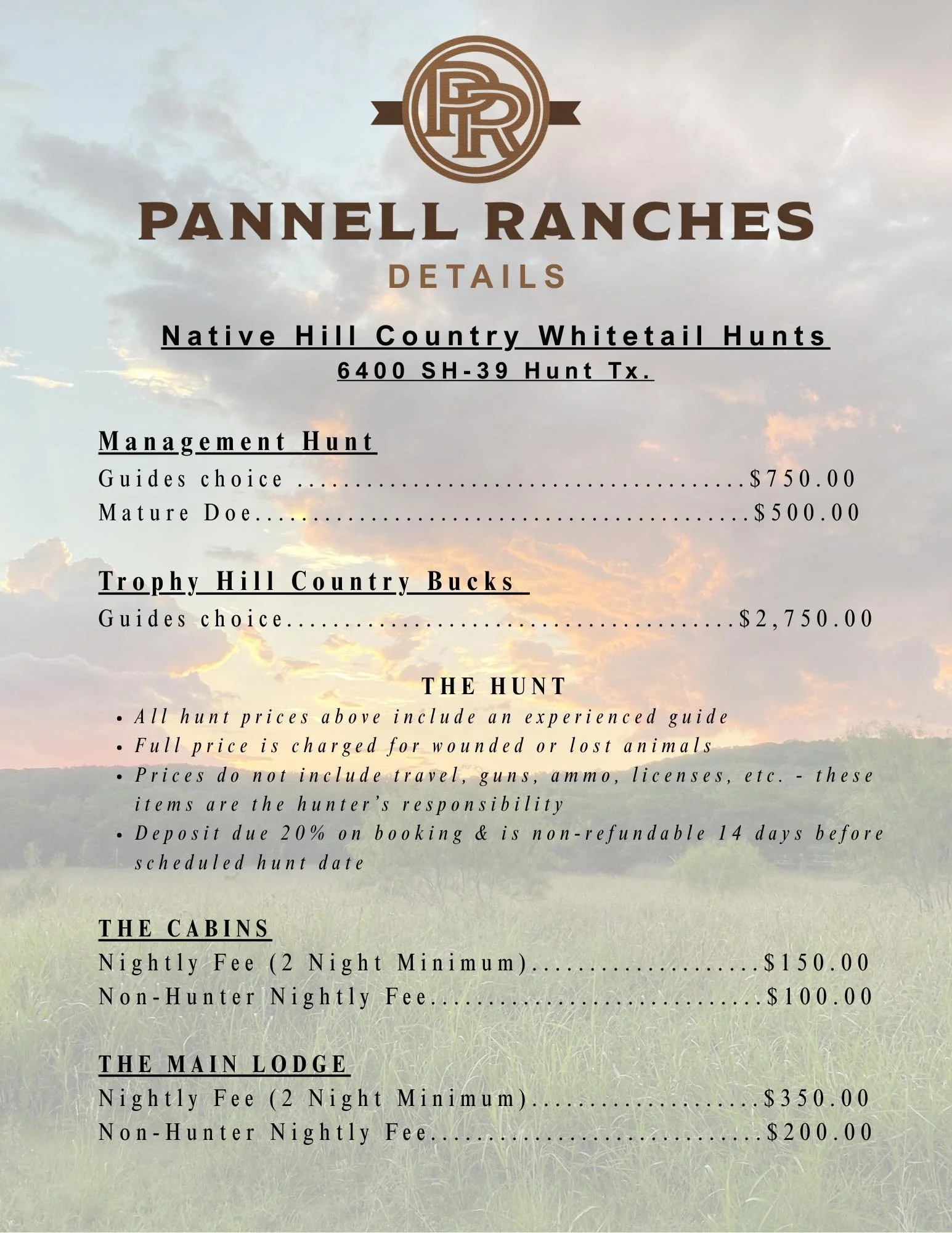 AFFORDABLE WHITETAIL HUNTS!! 

Bring out the kids, come fill the freezer, and get your next trophy. Low fence options are available but limited. Located in Hunt, Tx. 

PM for more details or questions. 
(830) 275-8883