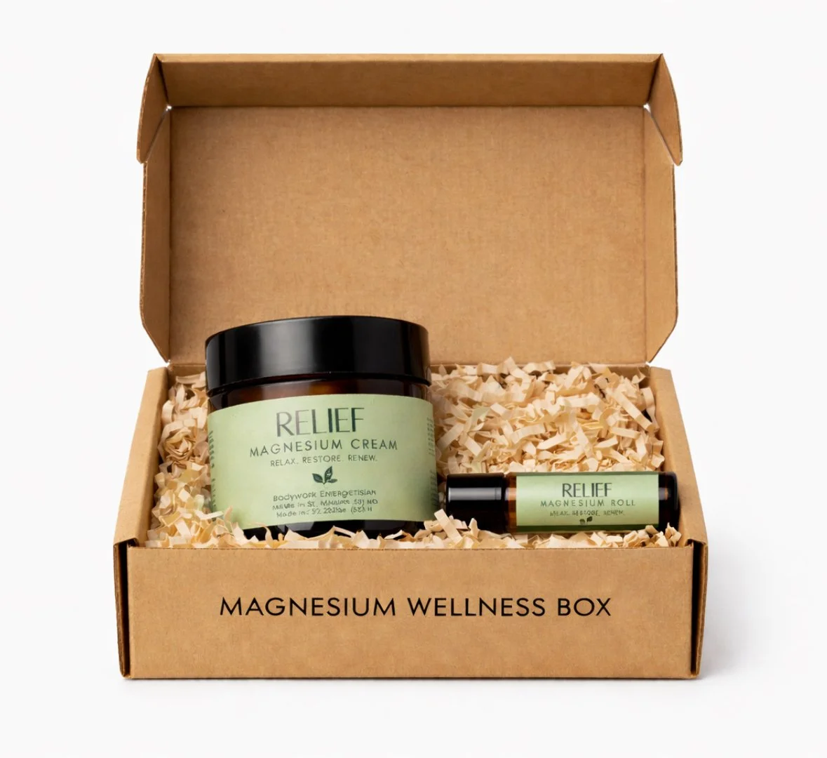 Magnesium Wellness Box - 2 oz Cream + Roll-On