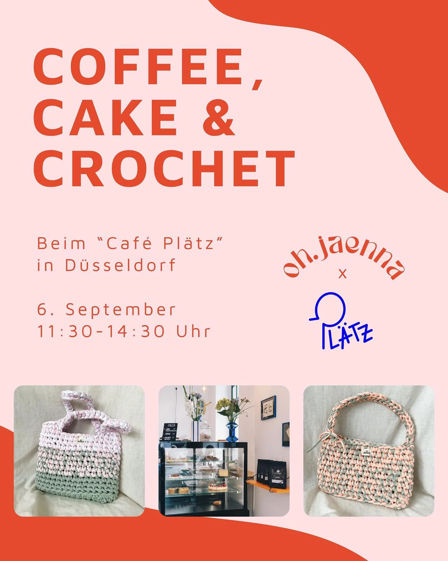 Häkle deine eigene Tasche im schönen Café Plätz mit @oh.jaenna! 🧶☕️
Bei Kaffee und Kuchen machen wir es uns im @cafeplaetz gemütlich - und häkeln gemeinsam. 🍰
In diesem Workshop zeigt dir @oh.jaenna die Grundlagen
