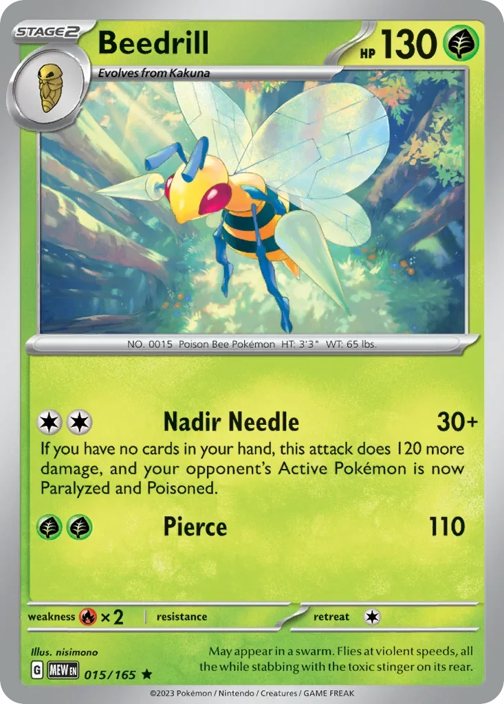 Beedrill 015 Pokémon card