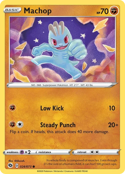 Machop 24 Pokemon card from Champion's Path set