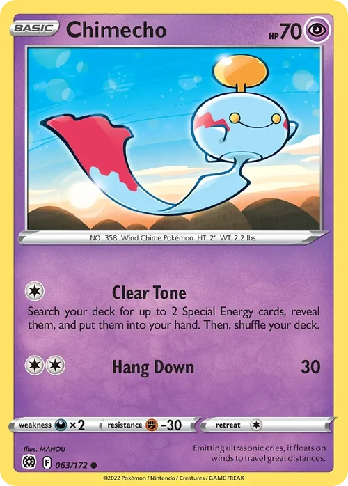 Chimecho 063 Pokemon card from Brilliant Stars set