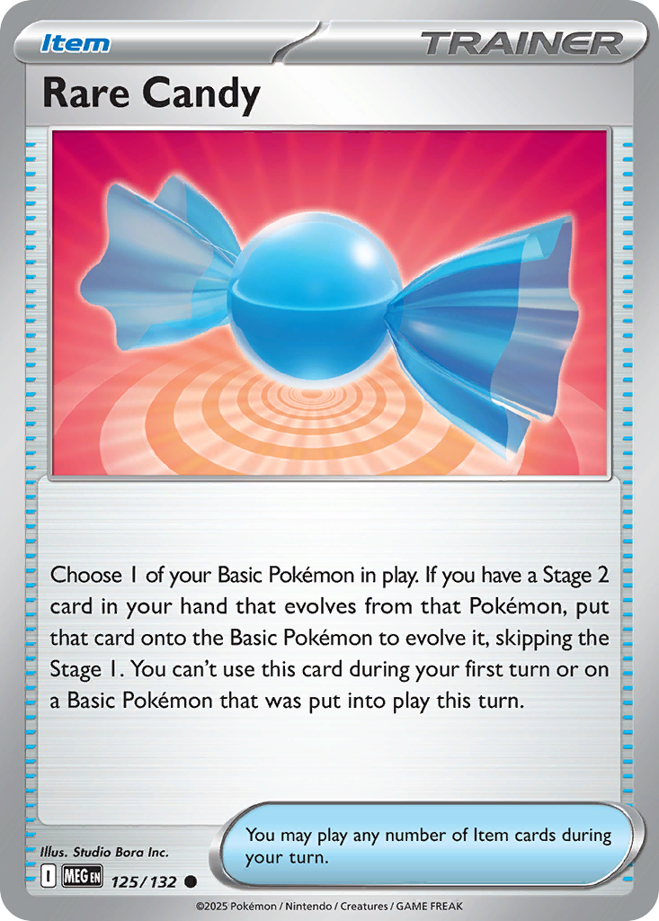 Rare Candy 125 Pokemon card from Mega Evolution set