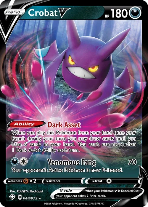 Crobat V 44 Pokemon card from Shining Fates set