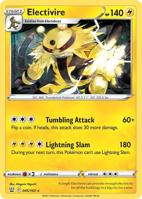 Electivire 45 Pokemon card from Battle Styles set