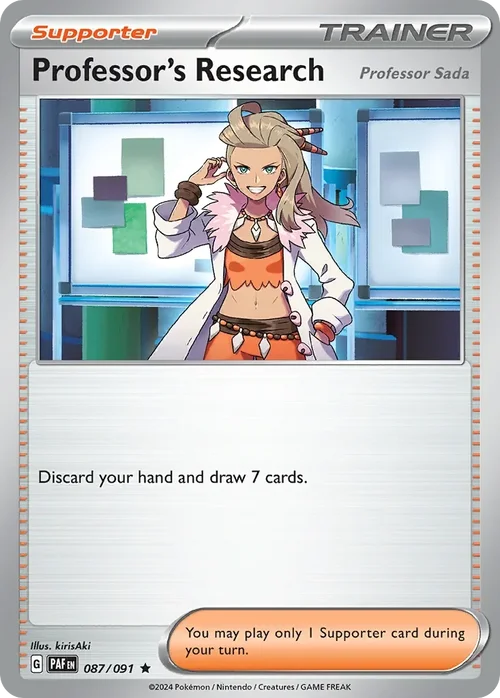 Professor's Research 87 Pokemon card from Paldean Fates set