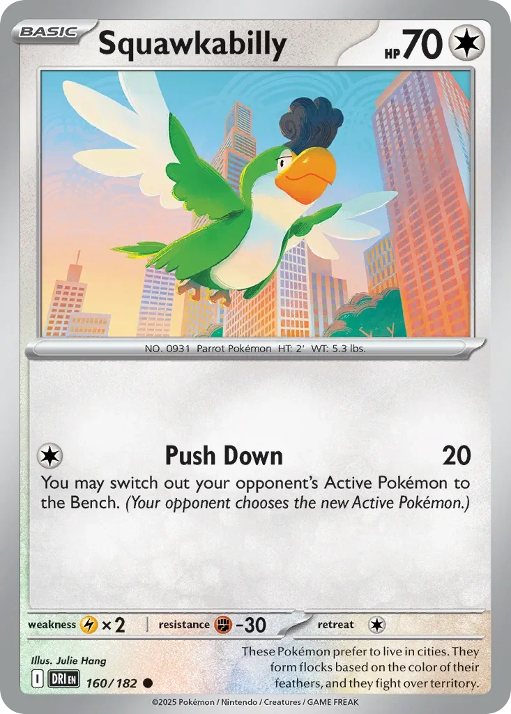 Squawkabilly 160 Pokemon card from Destined Rivals set