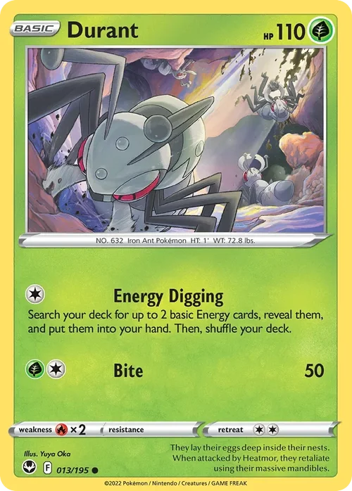 Durant 13 Pokemon card from Silver Tempest set
