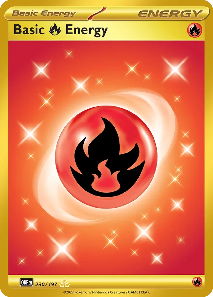 Basic Fire Energy 230 Pokémon card from Obsidian Flames set