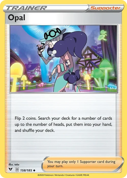 Opal 158 Pokemon card from Vivid Voltage set