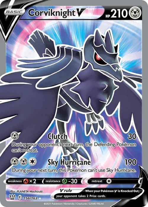 Corviknight V 156 Pokemon card from Battle Styles set