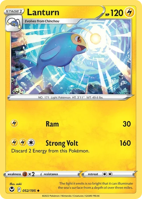 Lanturn 52 Pokemon card from Silver Tempest set