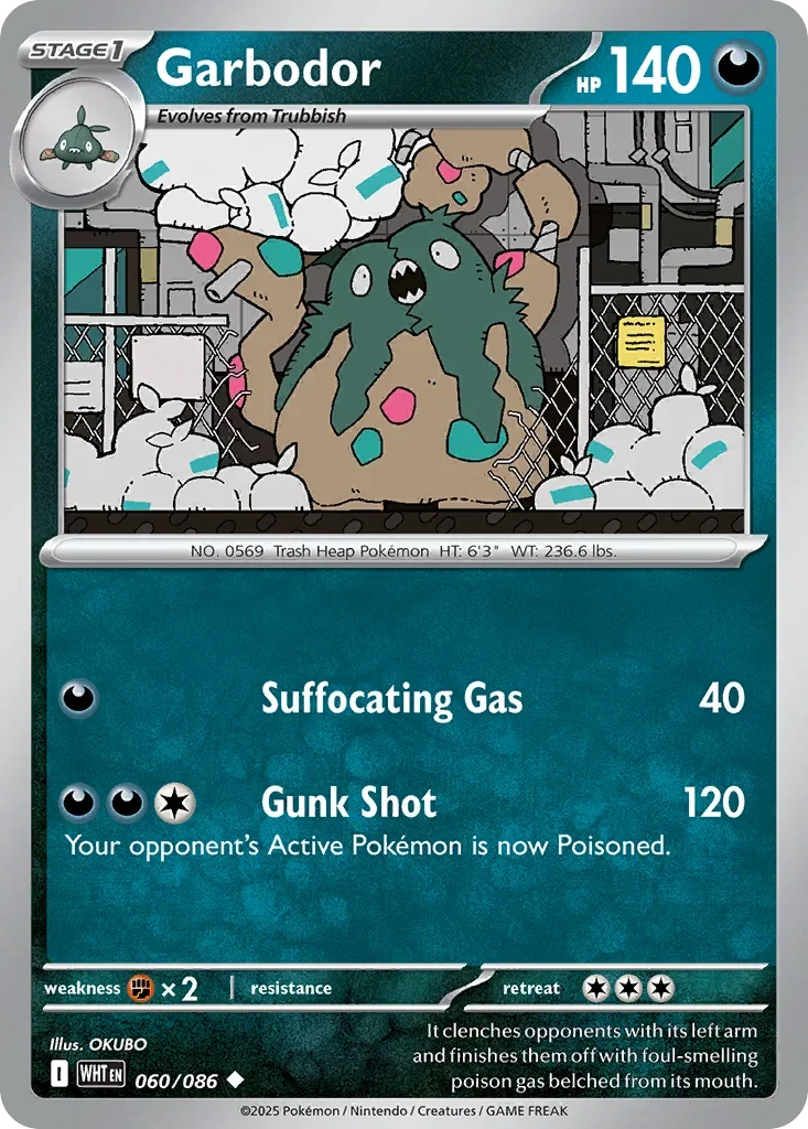 Garbodor 60 Pokemon card from White Flare set