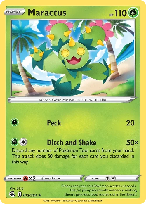 Maractus 12 Pokemon card from Fusion Strike set