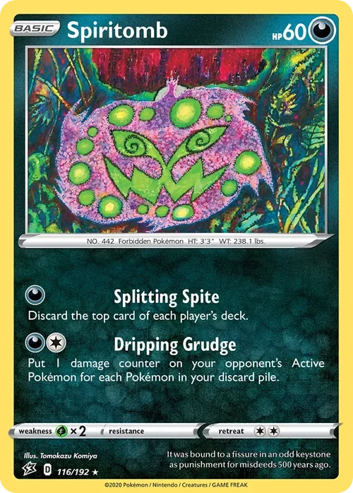Spiritomb 116 Pokemon card from Rebel Clash set