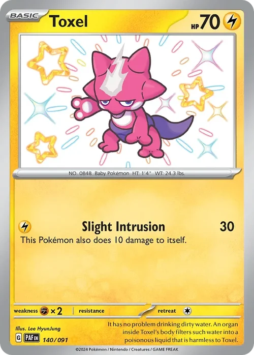 Toxel 140 Pokemon card from Paldean Fates set