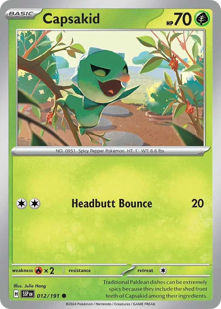 Capsakid 012/167 Pokemon card from Surging Sparks set