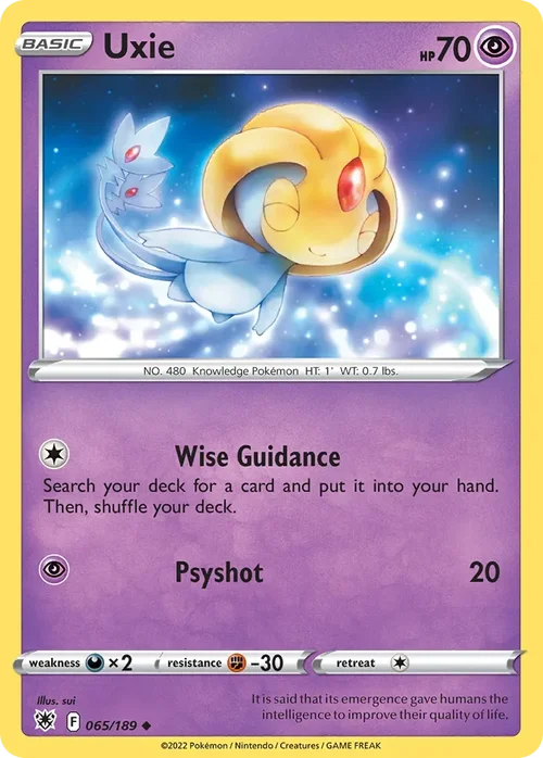Uxie 065 Pokémon card from Astral Radiance set