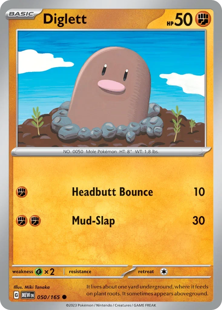 Diglett 050 Pokémon card