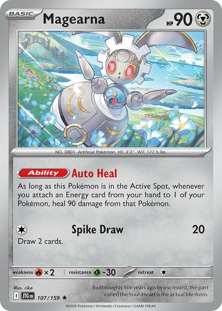 Magearna 107 Pokémon card from JTG set