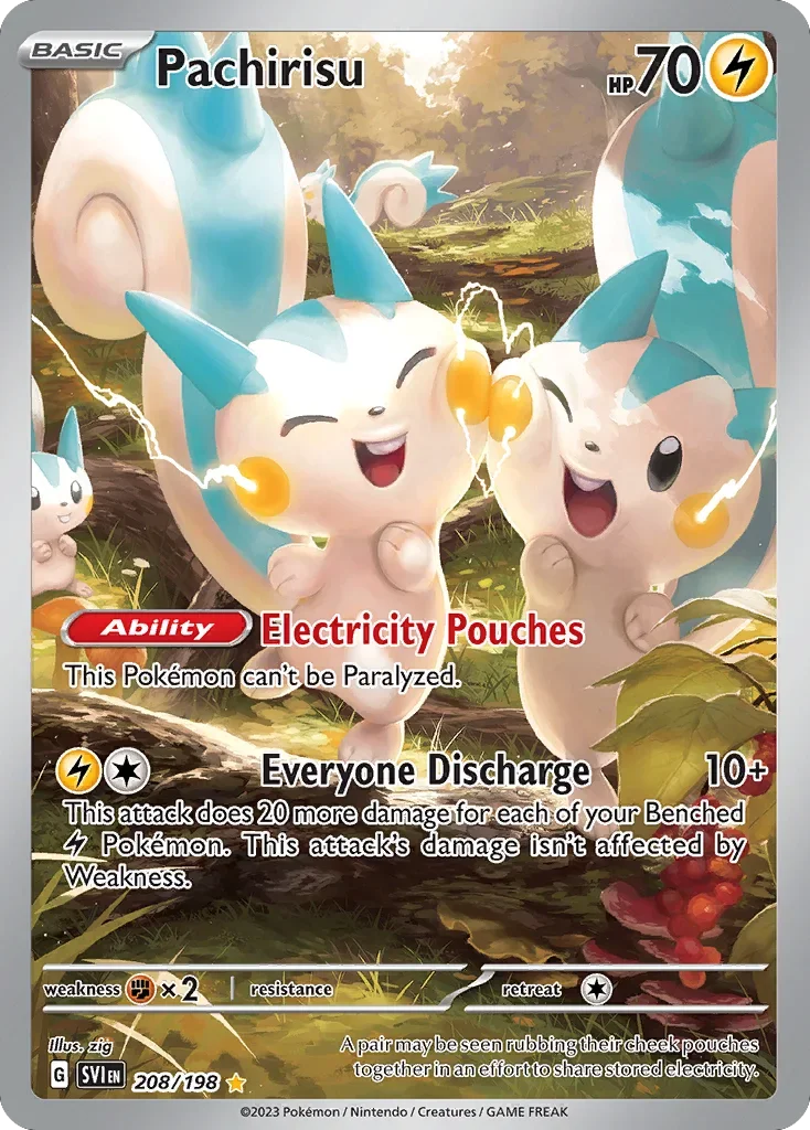Pachirisu 208 Pokemon card from Scarlet & Violet set
