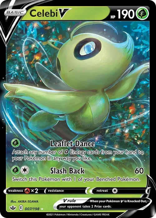 Celebi V 7 Pokemon card from Chilling Reign set