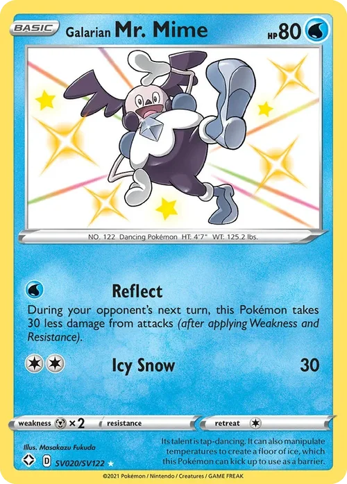 Galarian Mr. Mime SV020 Pokemon card from Shining Fates set