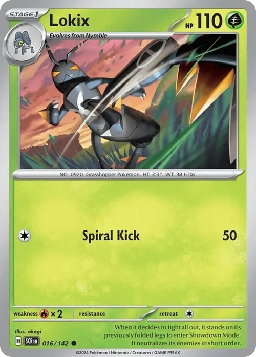 Lokix 16 Pokemon card from Stellar Crown set