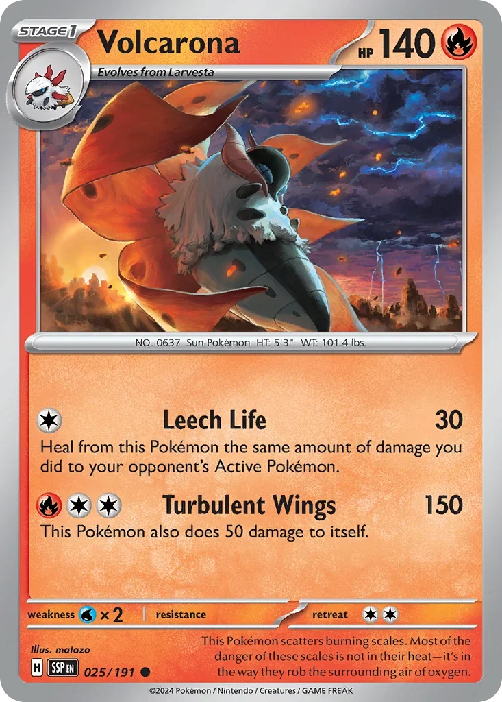 Volcarona 025/167 Pokemon card from Surging Sparks set