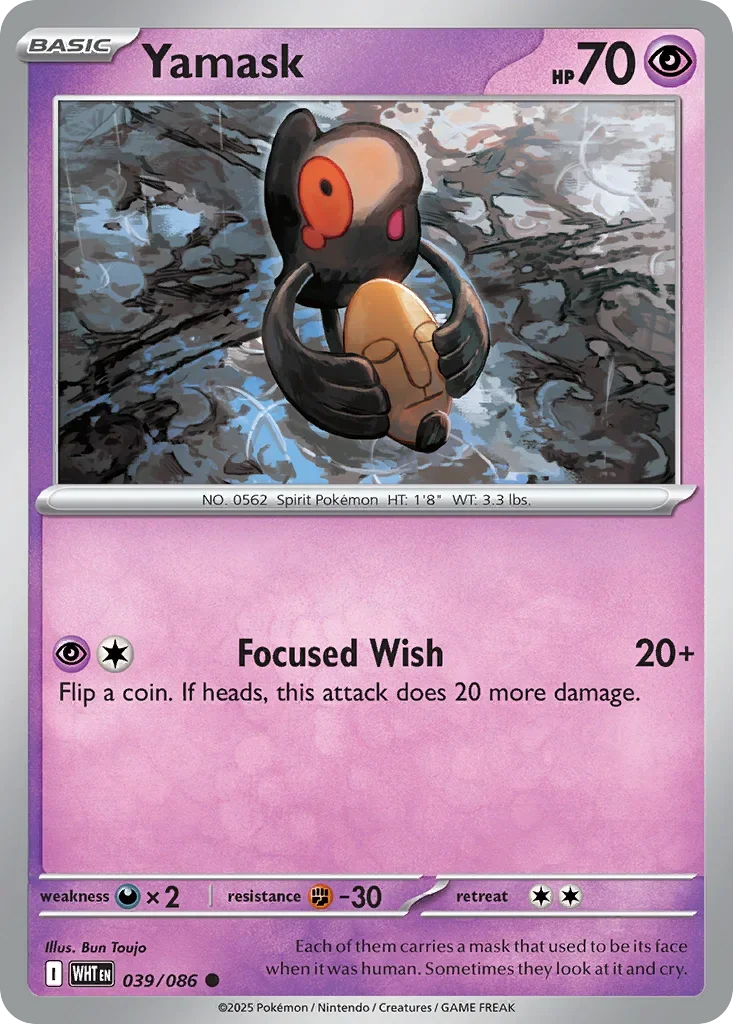 Yamask 39 Pokemon card from White Flare set