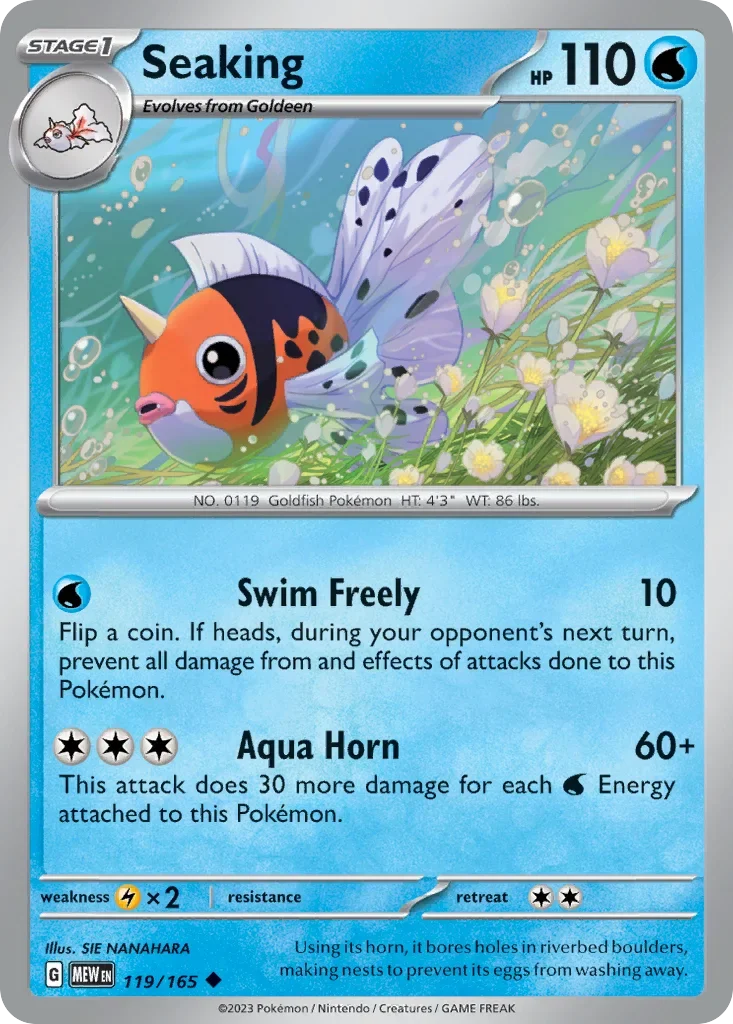 Seaking 119 Pokémon card