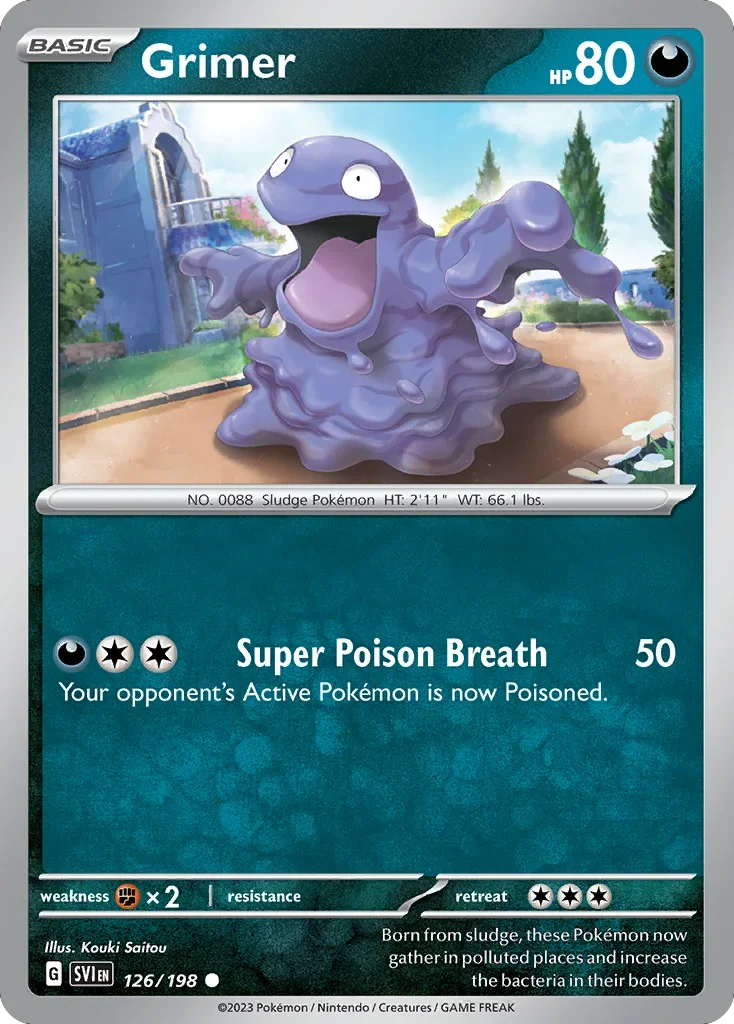 Grimer 126 Pokemon card from Scarlet & Violet set