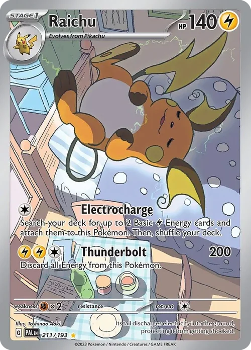 Raichu 211 Pokemon card from Paldea Evolved set