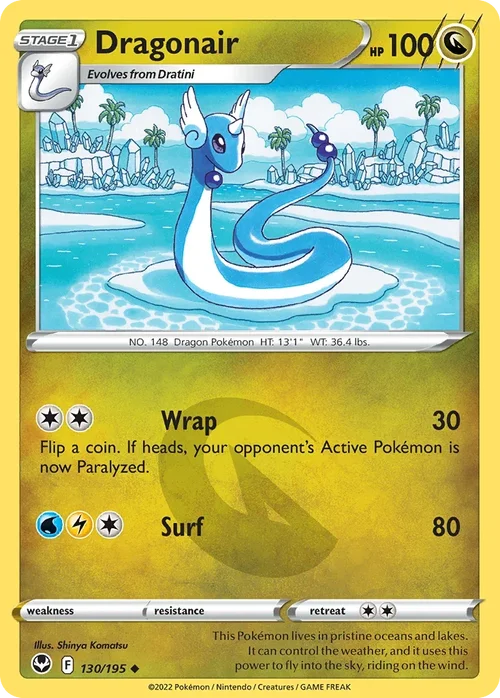 Dragonair 130 Pokemon card from Silver Tempest set