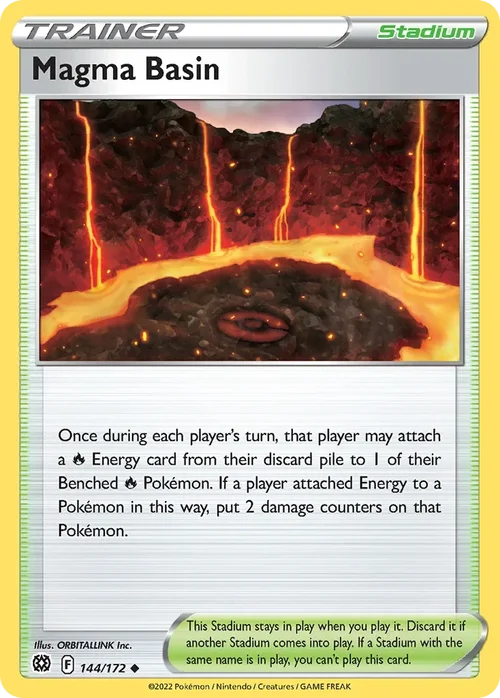Magma Basin 144 Pokemon card from Brilliant Stars set