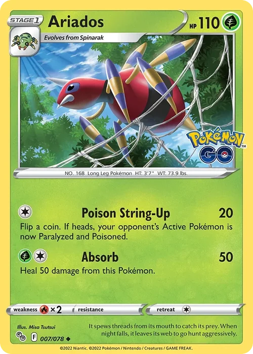 Ariados 7 Pokemon card from Pokemon GO set