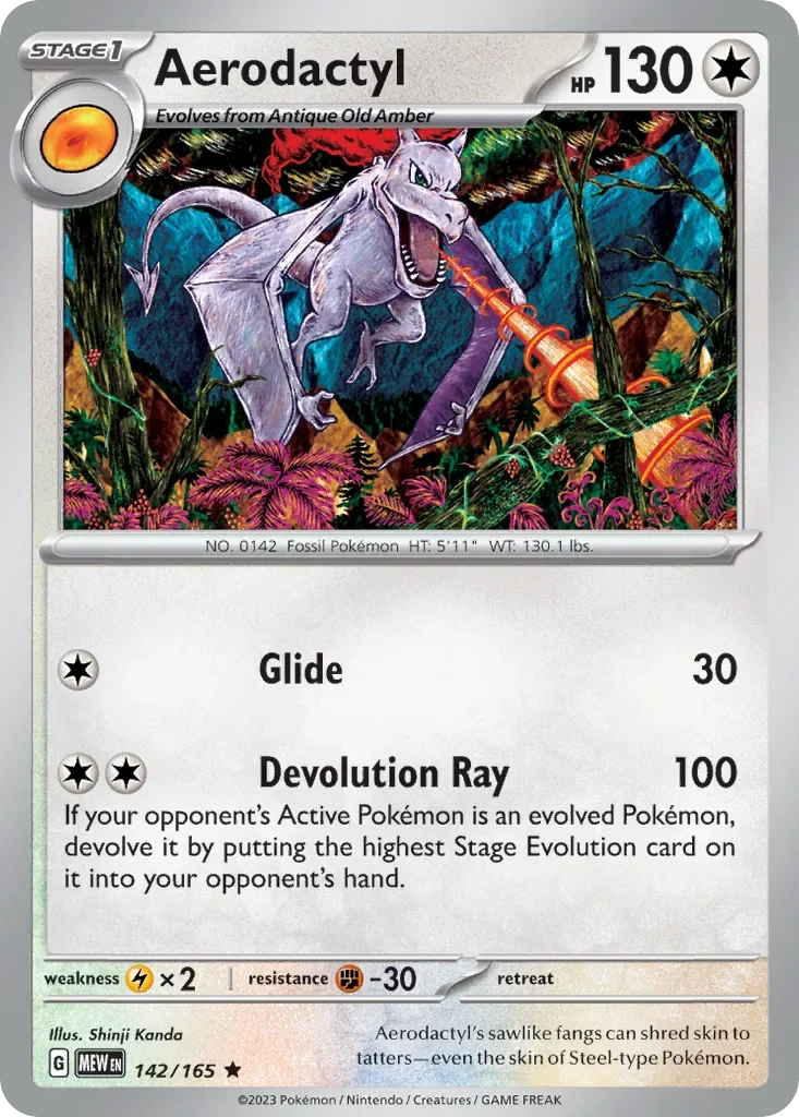 Aerodactyl 142 Pokémon card