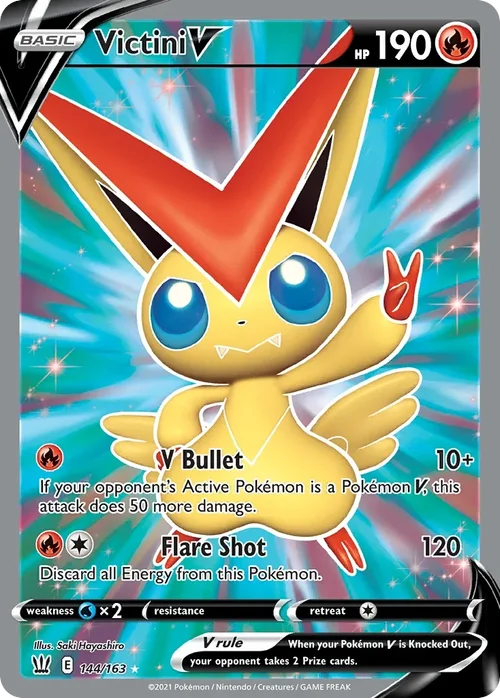 Victini V 144 Pokemon card from Battle Styles set