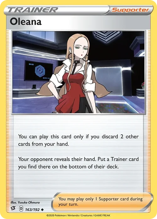 Oleana 163 Pokemon card from Rebel Clash set
