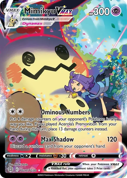 Mimikyu VMAX 017 Pokemon card from Brilliant Stars set