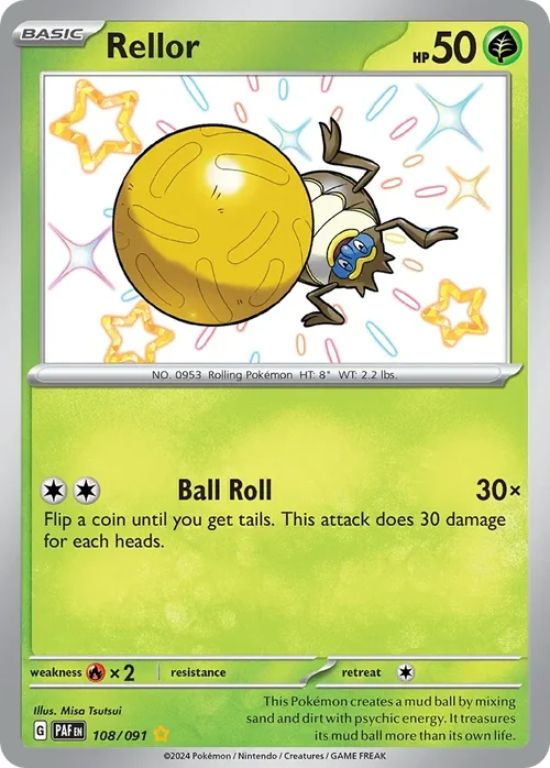 Rellor 108 Pokemon card from Paldean Fates set