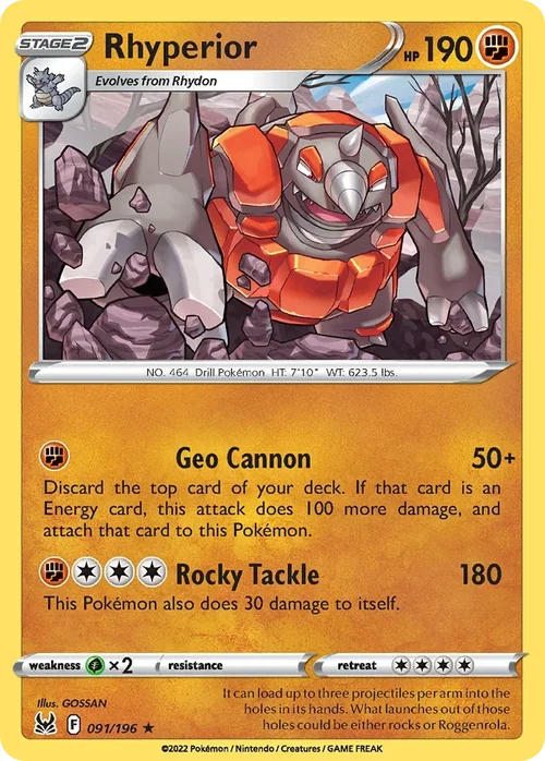091/196 from Lost Origin Rare Pokemon Card