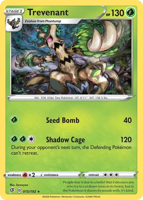 Trevenant 15 Pokemon card from Rebel Clash set