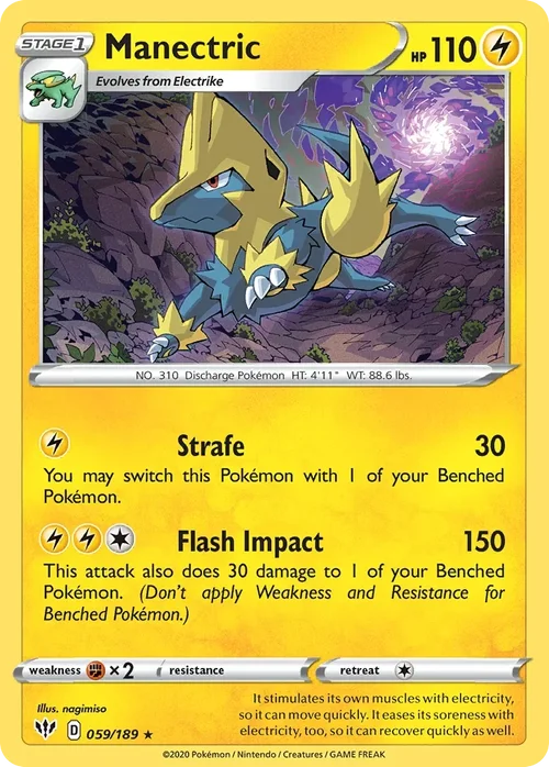 Manectric 59 Pokemon card from Darkness Ablaze set