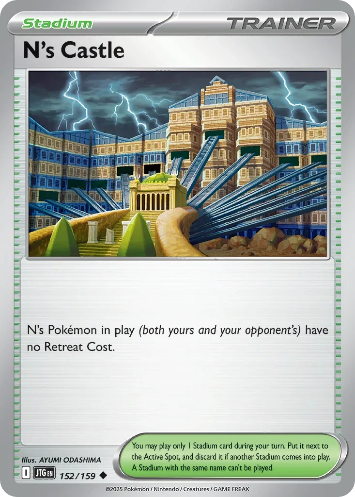 N's Castle 152 Pokémon card from JTG set