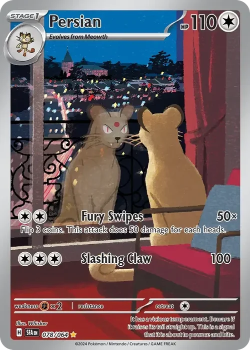 Persian 78 Pokemon card from Shrouded Fable set