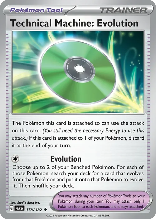Technical Machine_ Evolution 178 Pokemon card from Paradox Rift set